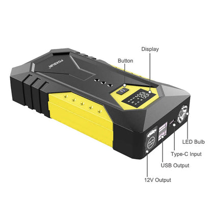 FOXSUR 26800mAh Jump Starter Power Bank 12V 800A Peak Current Car Emergency Startup Power Supply With LED Light