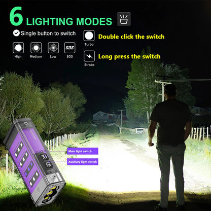 SEEKNITE S300 3600LM Ultra Bright Moonbox Flashlight Type-C Rechargeable 3000mAh Outdoor Camping Fishing Light Source Multi-function Power Bank Function EDC Tool LED Torch Lamp