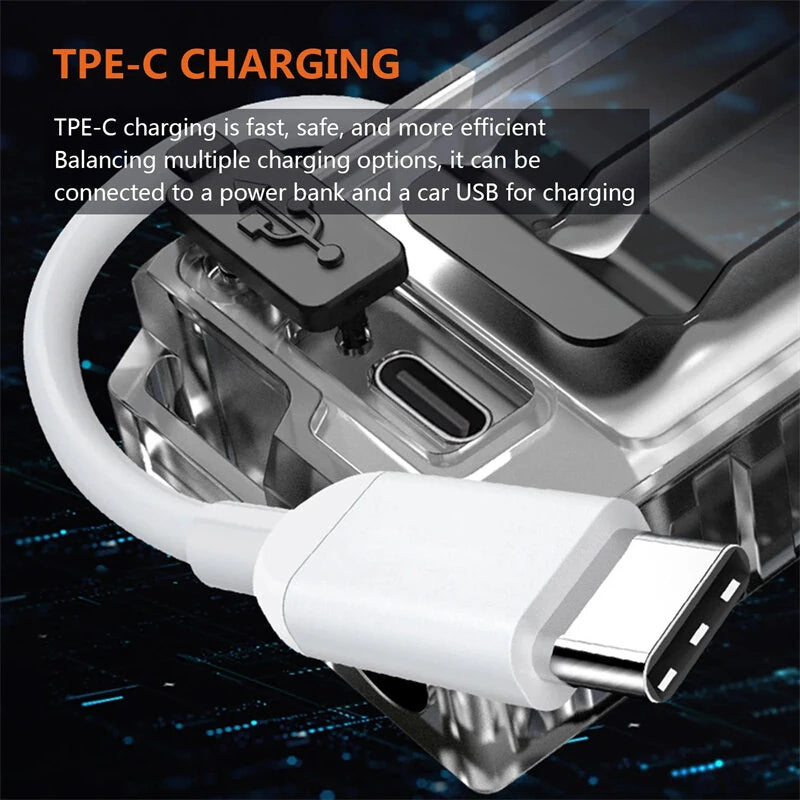 90 Rotatable Dual Light Source Mini LED Flashlight with UV Light COB Sidelight Fluorescent Shell Magnet Tail, USB Rechargeable Pocket Torch Light, Hat Clip Light, Power Display, Portable Work Light for Camping Fishing Walking