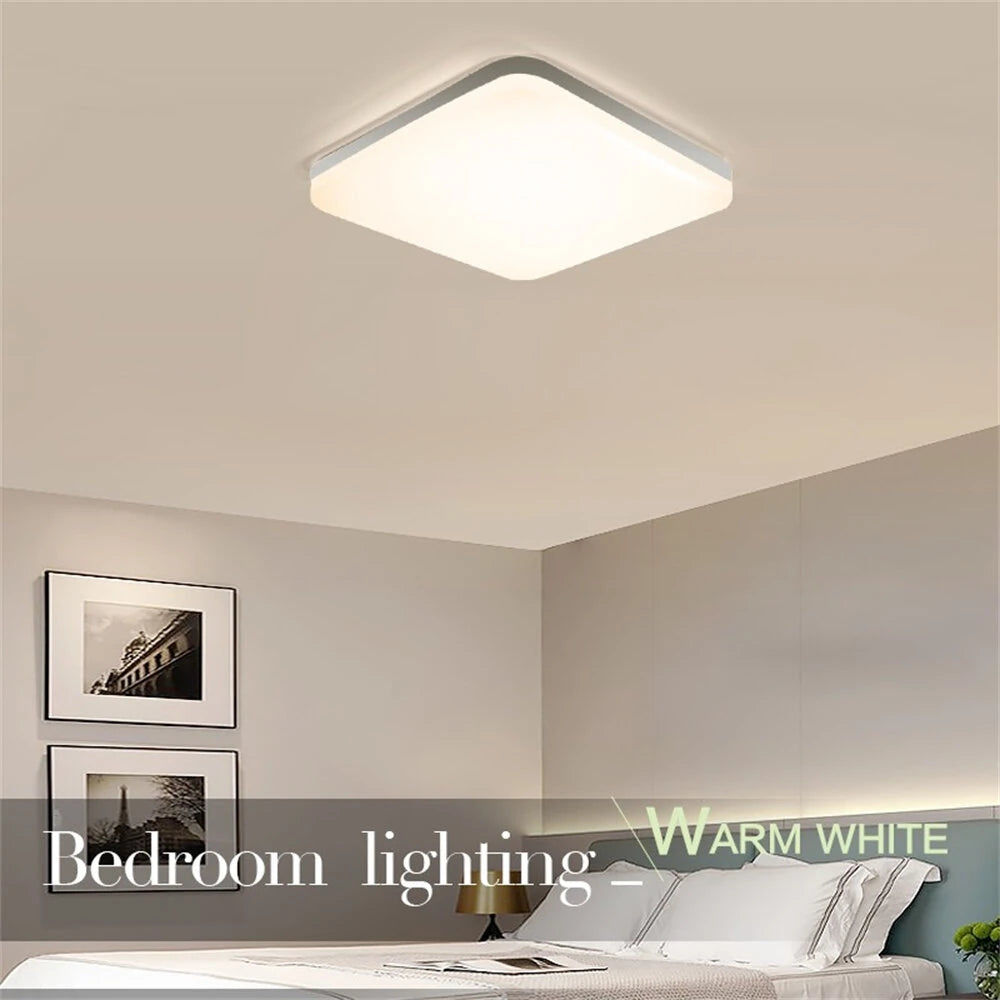 [EU Direct] Elfeland 48W Square LED Ceiling Lamp 4cm Thickness LED Panel Light AC85-265V Surface Mount Flush Panel Light Modern Down Lighting for Bedroom