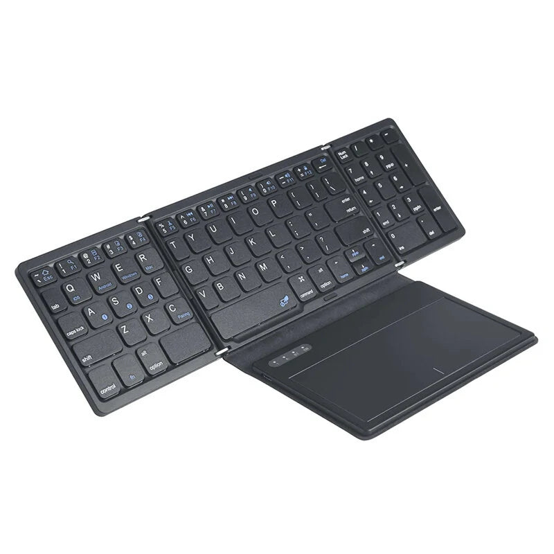 B055 Foladable Bluetooth Keyboard with Touchpad Pocket Folding Keyboard for Laptop Phone Tablet Wireless Rechargeable Keyboard