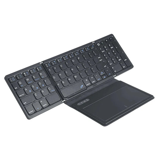 B055 Foladable Bluetooth Keyboard with Touchpad Pocket Folding Keyboard for Laptop Phone Tablet Wireless Rechargeable Keyboard