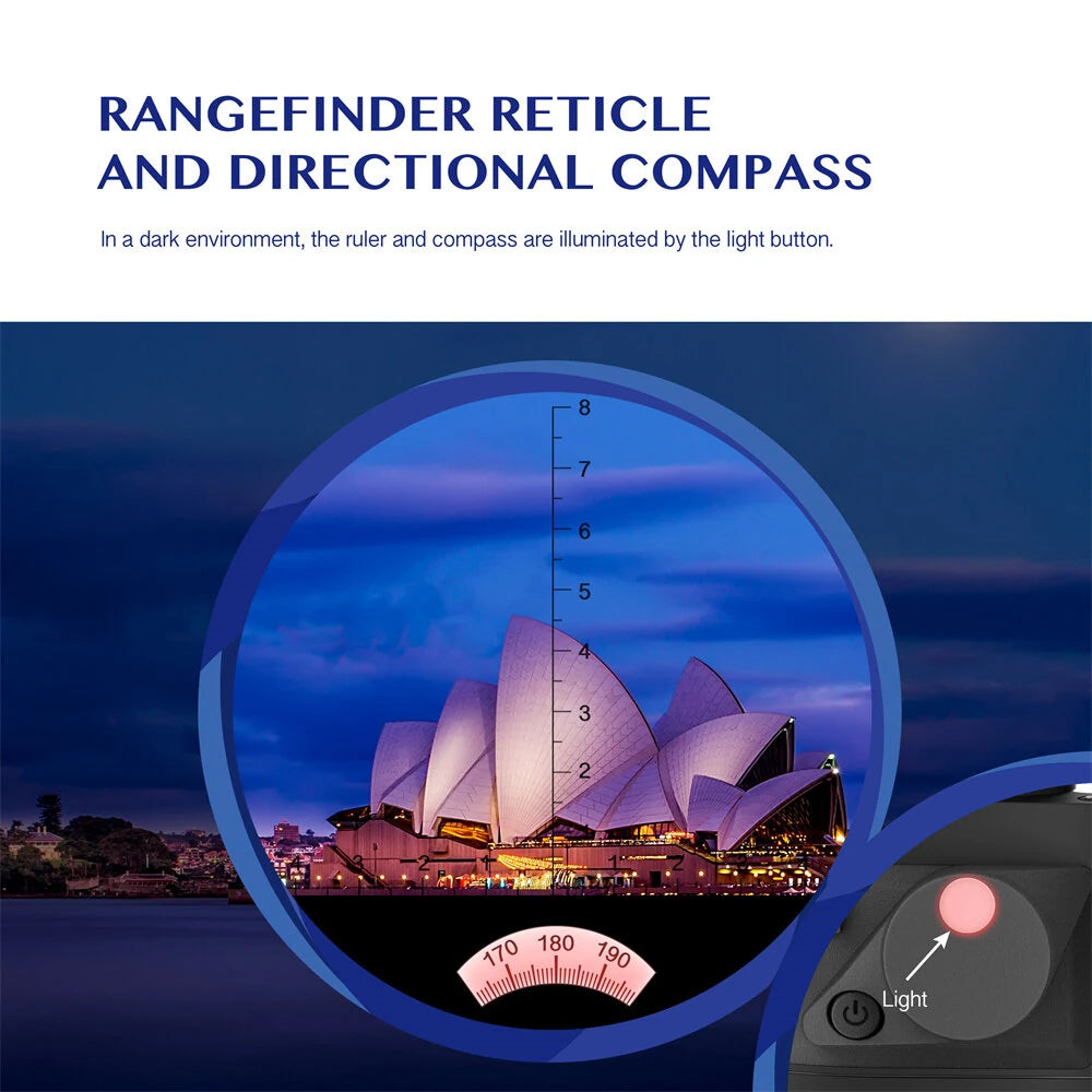 [EU Direct] AOMEKIE Powerful 10X50 Binoculars HD Military Marine Bird Watching Waterproof Telescope With Internal Rangefinder & Compass Telescope Night Vision Binoculos Teleskop AO3015B