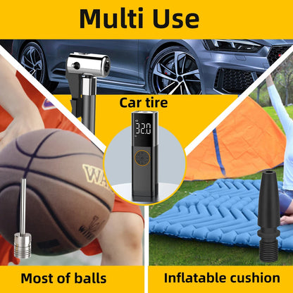 Cordless Car Portable Air Pump Intelligent Air Inflator Multifunctional High Speed High Pressure Inflator Smart Digital Car Tire Air Pump