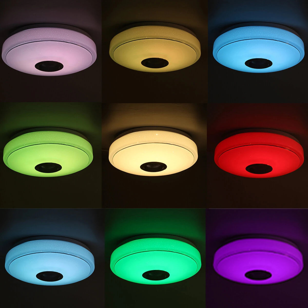 33CM 100W bluetooth WIFI LED Ceiling Light RGB Music Speaker Dimmable Lamp APP Remote Control 110-245V