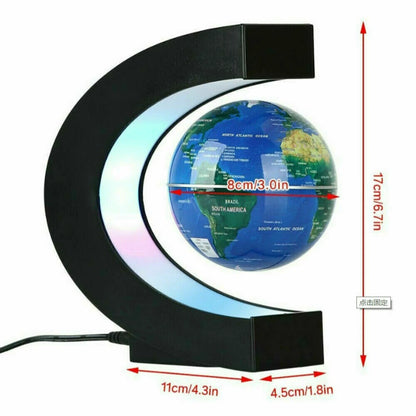 Magnetic Levitating Globe World Map with LED light Home Office Decoration Educational Gifts for Kids US Plug