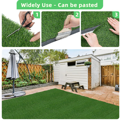 Artificial Grass Turf Spring Grass Realistic Artificial Grass Rug 20mm Height Natural Looking Grass Mat TPR Back for Garden Lawn Landscape Indoor Outdoor