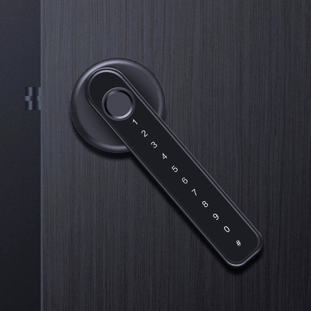 Smart Electronic Door Lock Fingerprint Password Key Unlock 0.25S Fast Response Long Battery Life Anti-Peep Password for Office Hotel Wooden Door