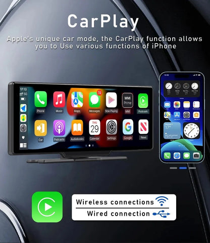 10.26 inch Portable bluetooth Car MP5 Player HD Large Screen Wireless Carplay Car Radio Built-in 1W Speaker