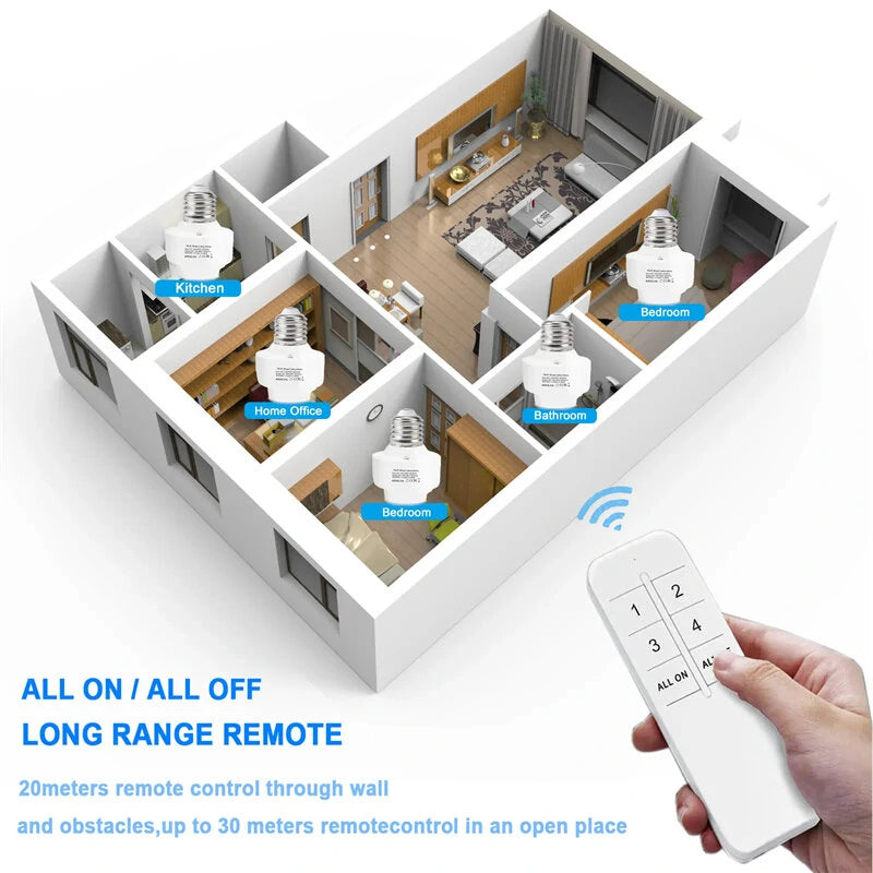 Ewelink WiFi E27 Lamp Holder Base APP Remote Control Smart Home Light Bulbs Adapter Via Alexa Google Home Voice Control