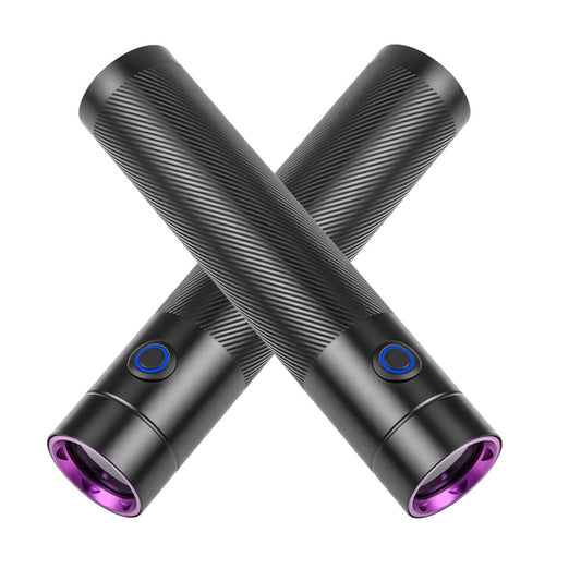 365NM UV MINI Flashlight Black Mirror Purple Light+ Red Beam Type C Rechargeable Filtered LED Ultraviolet Mini Torch Pet Pee Urine Rocks Gem Money UV Light