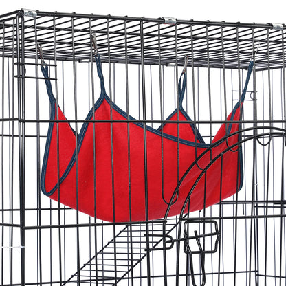 PawGiant 4-Tier Cat Cage, Cat Playpen Kennel Crate Chinchilla Rat Box Cage Enclosure with Ladders, Platforms Beds, Latches Tray Hammock