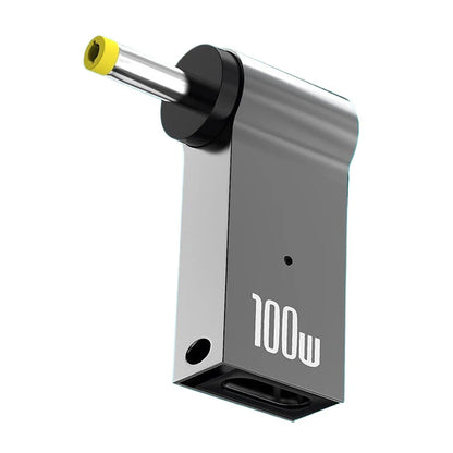 100W 5A Zinc Alloy PD Power Decoy Converter DC Male to Type-C Female Power Adapter for DELL Hasee HP Laptop Computer