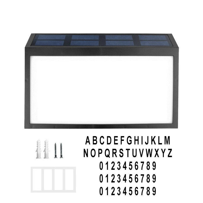 Solar Door Number Light Outdoor Wall-Mounted Ground Plug Road Sign Sensor Light LED House Number Address Indicator