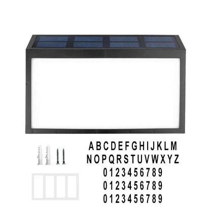 Solar Door Number Light Outdoor Wall-Mounted Ground Plug Road Sign Sensor Light LED House Number Address Indicator