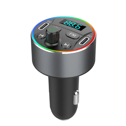 T69 bluetooth V5.0 FM Transmitter Dual 20W PD Car Charger 9 Colors Backlit Light Digital Display Hands-free Calls Voice Control MP3 Music Player Car Kit