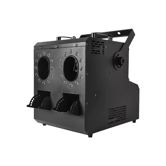 1500W Two Holes LED Smoke Bubbles Machine DMX Control DJ Disco Fog Bubble Machine for Wedding Party Dance Halloween Festival