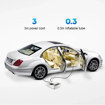 120W 12V Portable Corded Car Air Inflator Pump with LED Lighting  Automatic Tire Pumping with Intelligent Digital Display