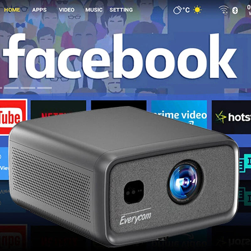 [EU/BR/RU Direct]Everycom Cubelite MAX 2800 ANSI Lumens 1080P LED Projector 300 Inch Screen Android 12 Smart Projector Auto Focus Keystone 3GB+128GB Wireless Wi-Fi 6 Bluetooth Home Cinema Theater