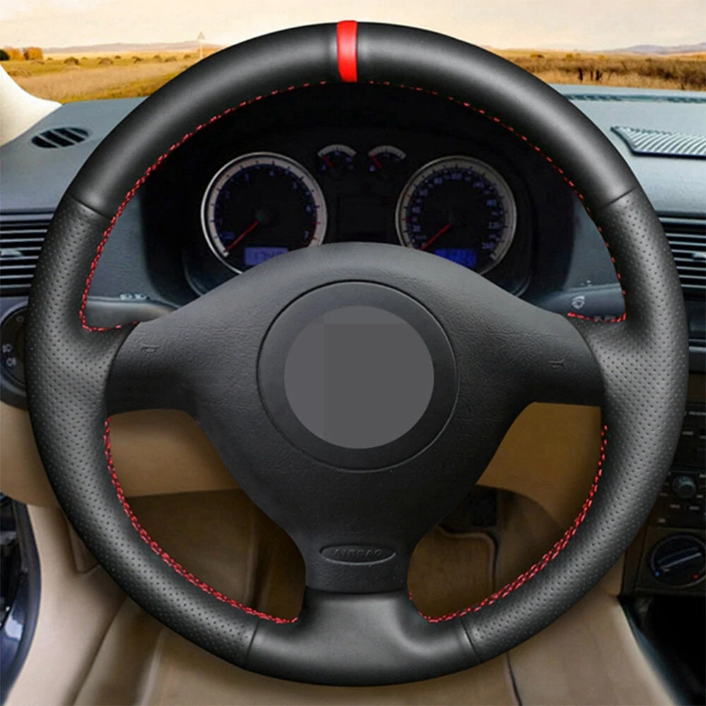 Artificial Leather Car Steering Wheel Cover for VW Golf 4 Passat B5 1996-2003 Seat Leon 1999-2004 for Polo 1999-2002