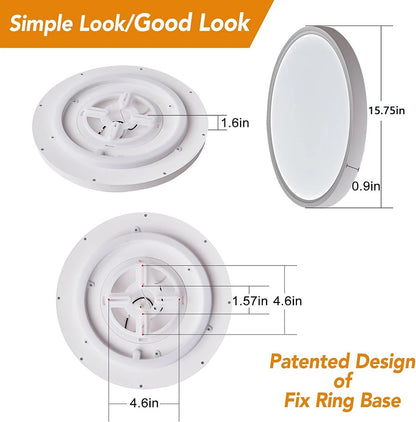 36W 40cm Smart LED Ceiling Light Dimmable 2700K~6500K With RGB Ambient Light Works with Alexa Google Home for Bedroom Living Room