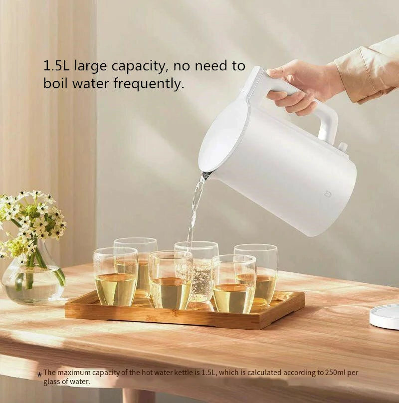 XIAOMI Mijia Electric Kettle N1 Fast Boiling 304 Stainless Steel 1.5L Water Kettle Smart Anti-Overheating Teapot 220V