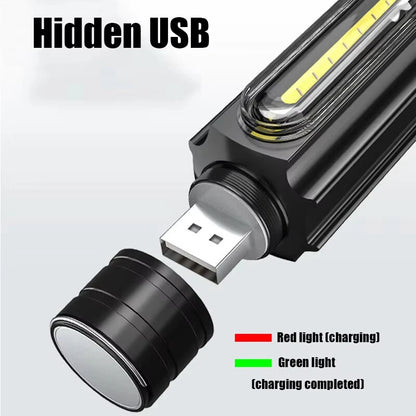 Bikight WL82 X9 LED+COB USB Charging Flashlight Zoomable 5 Modes LED Torch Flash Light Magnetic Attraction Waterproof Outdoor Camping Lantern