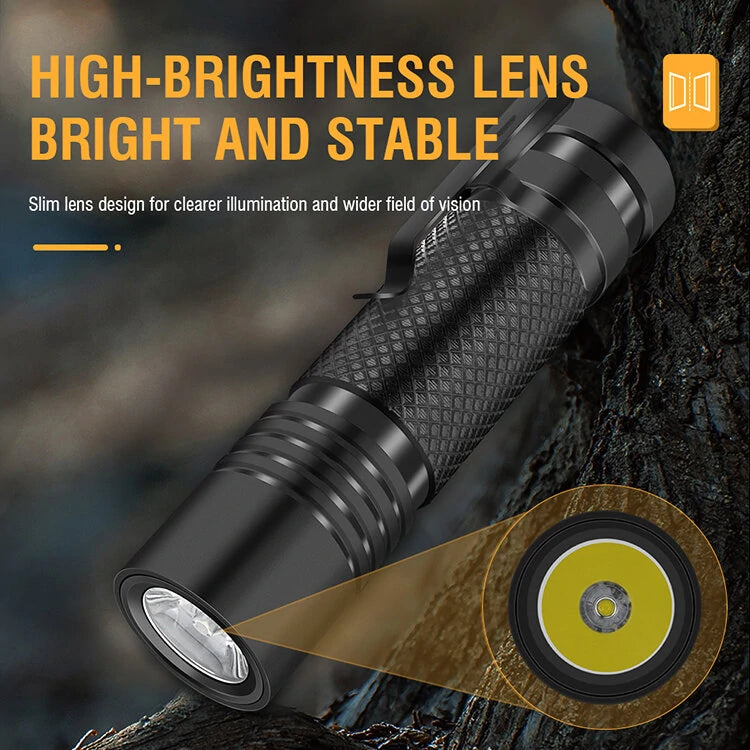 V8 800LM Strong Light EDC Portable LED Flashlight USB Rechargeable Built-in 18650 Battery Mini Torch Outdoor Emergency Light