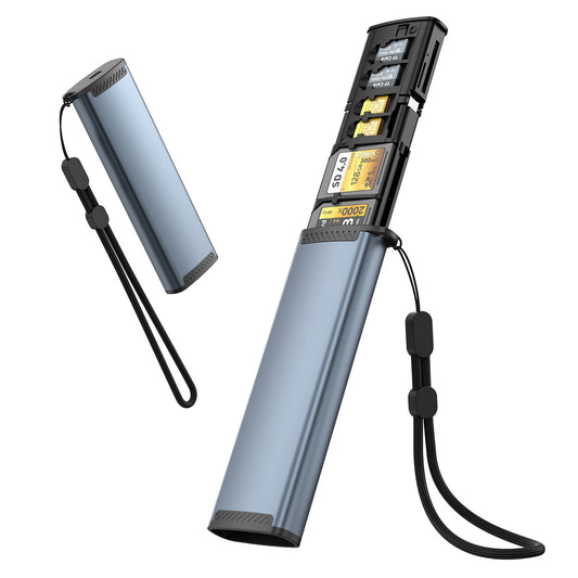 ROCKETEK CR354 13-in-1 Multi-card SD/TF3.0 Card Reader with SD/TF3.0/SIM/Adapter/Eject Pin High Speed Type-C Aluminum Alloy Portable Storage Card Reader