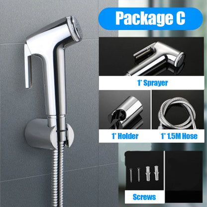 ABS Hand Held Bidet Faucets Spray Toilet Attachment Diaper Sprayer Hose Holder Bathroom