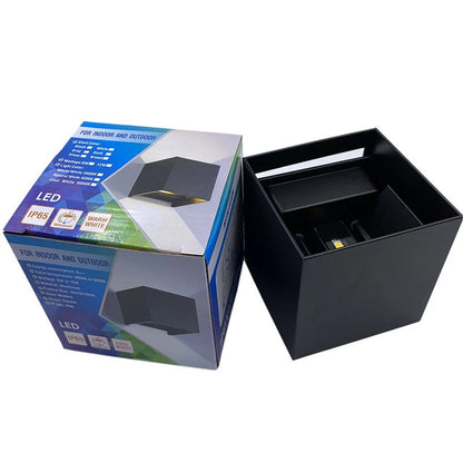 9W Tuya WIFI Smart RGB LED Wall Lamp Outdoor Waterproof Cube RGBW APP Dimming Exterior Wall Light Atmosphere Washer Light