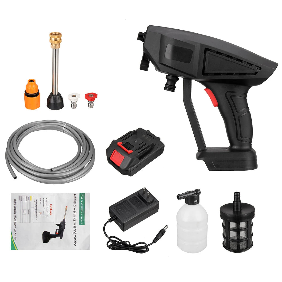 30BAR 120W Portable Cordless High Pressure Car Wash Spayer Water Household Water Wash Cleaner With Battery