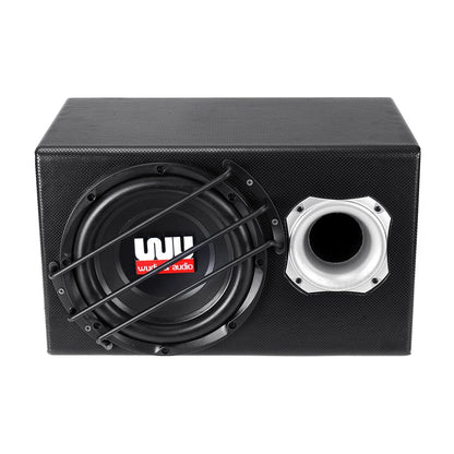 W10 Car Active Audio Stereo Subwoofer Powered Amplifier Enclosure Speaker With Wire 1100W 12V
