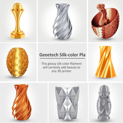 [EU/UK Direct]Geeetech PLA Silk Multi Colors 3D Printer Filament 1.75mm 1kg/roll Shiny Finish High Compatibility Anti-Warping Vacuum Sealed
