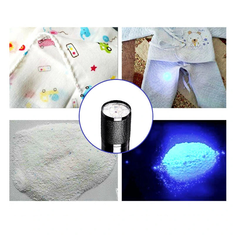 BIKIGHT U01 9x LED Violet Light Multifunction UV LED Flashlight Fluorescence Detection Pen AAA