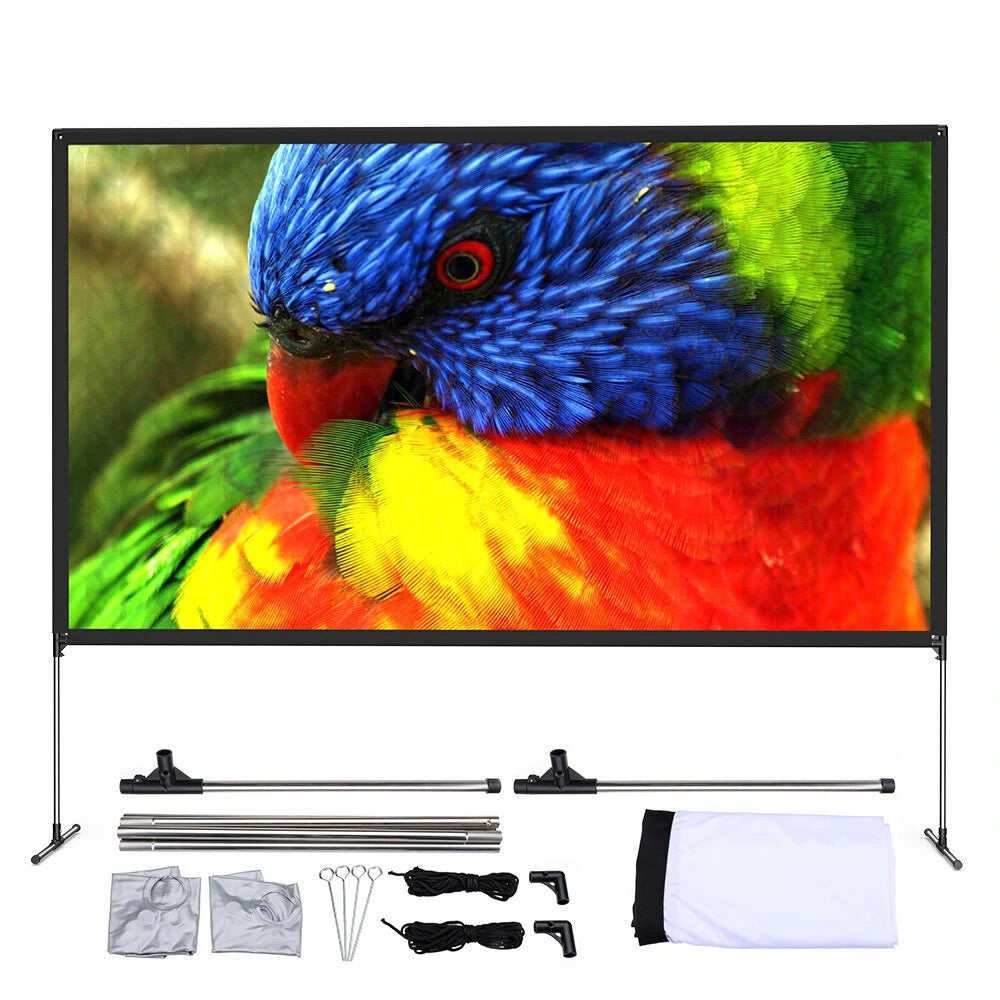 BlitzWolf BW-VS6 80/100/120-Inch Projector Screen with Stable Stand 4K Resolution 16:9 Foldable Anti-Crease Easy Installation Outdoor Movie Screen