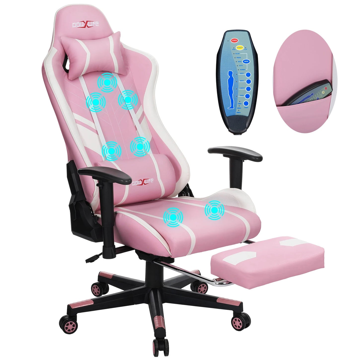 Douxlife GC-RC03 Series Gaming Chair with 7 Point Massage Ergonomic High Back Design Lumbar Relax New Customized PU Massage Computer Office Chairs 2025