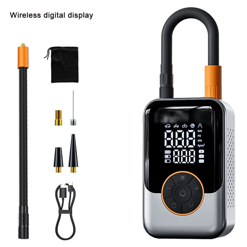 150PSI Portable Car Air Pump Electric Car Tire Car High Pressure Digital Display Inflatable Pump Built-in LED Light