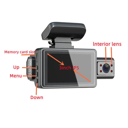 A88 3inch 130W Car Dash Cam 1080P HD Camera Motion Detection Parking Monitoring Car DVR