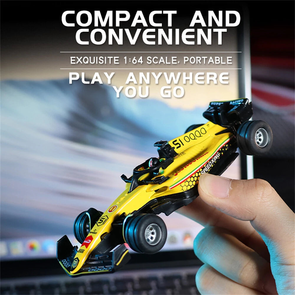 TRASPED HG4-234 RTR 1/64 2.4G Mini RC Car F1 Formula Racing Alloy Shell Three Speed Support App Remote Control LED Light Highly Simulated Classic Desktop Vehicles Models Toys Collection Gift for Children