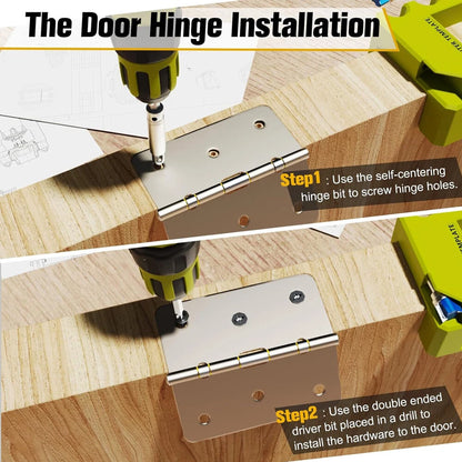 Door Hinge Mortiser Hinge Installation Kit Router Template fits 3in to 5in Hinges Square Semidiameter Corners Adjustable Depth Easy to Use Plastic Construction