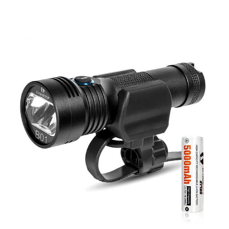 Lumintop B01 2in1 900LM 216m Bike Light LED Flashlight Anti Glare Bicycle Headlight with 21700 Battery USB Rechargeable Outdoor LED Torch Light