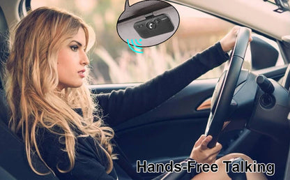 Handsfree Bluetooth Car Kit for Cell Phone, Wireless Bluetooth Speaker for Car, AUTO Power ON Support Siri Google Voice Assistant Hands Free Phone Speakerphone with Visor Clip