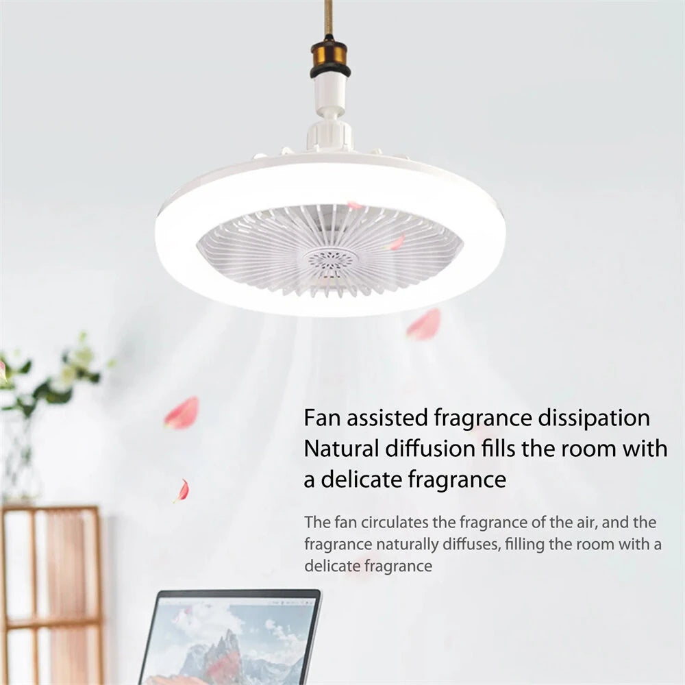 E27 Ceiling Fan Light Brightness & Color Temperature Dimmable 3-Speed Wind with Remote Control for Living Room Dining Room