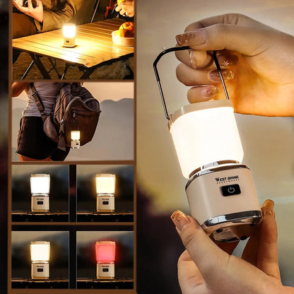 WEST BIKING Mini Portable Camping Light Type-C Rechargeable LED Lantern Waterproof Hanging Tent Mosquito Repellent Camping Lamps