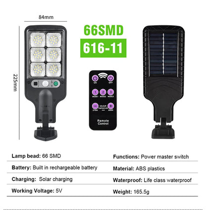 Outdoor LED Solar Street Light Human Sensing Garden Wall Light Waterproof With Remote Control Garden Dew Lamp