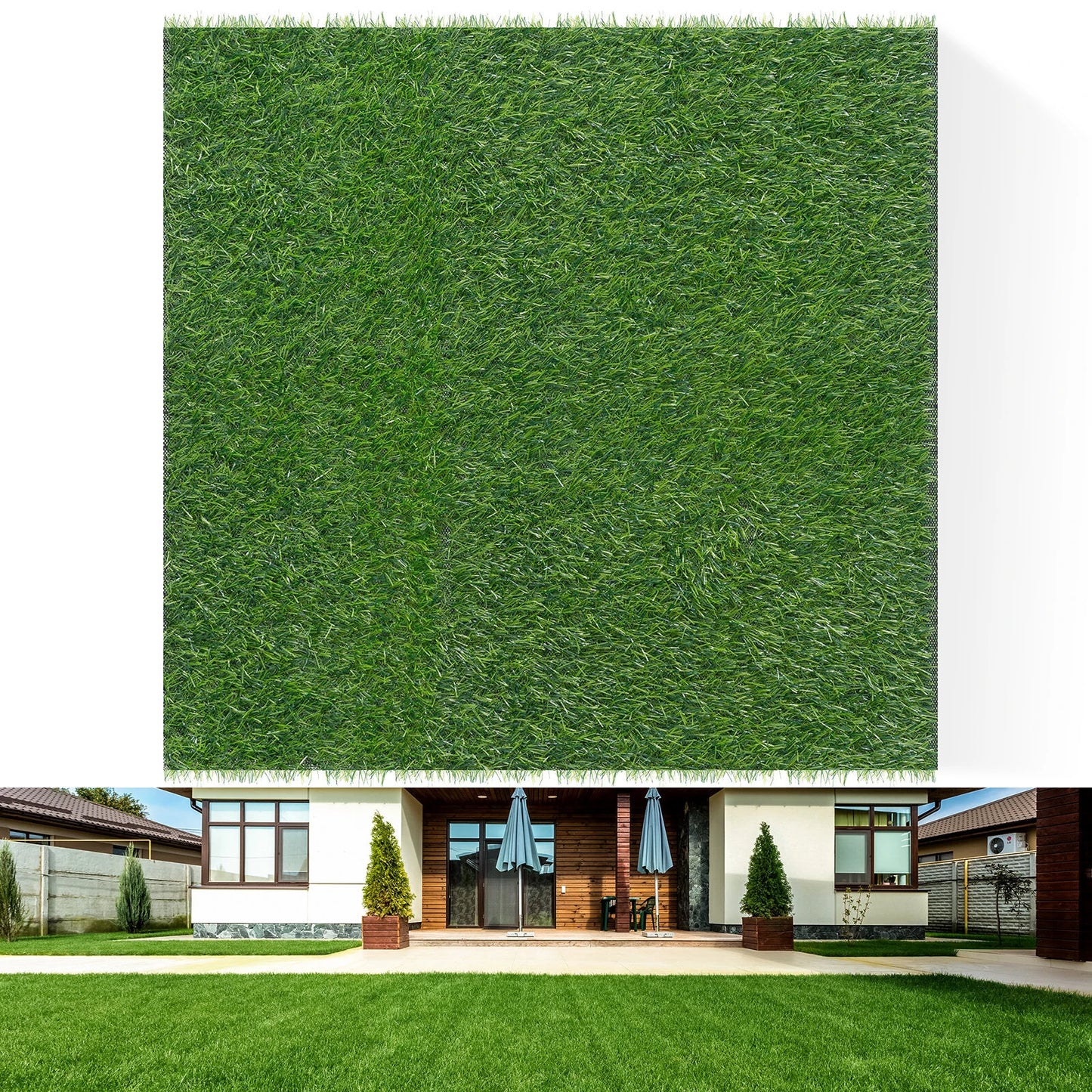 Artificial Grass Turf Spring Grass Realistic Artificial Grass Rug 20mm Height Natural Looking Grass Mat TPR Back for Garden Lawn Landscape Indoor Outdoor