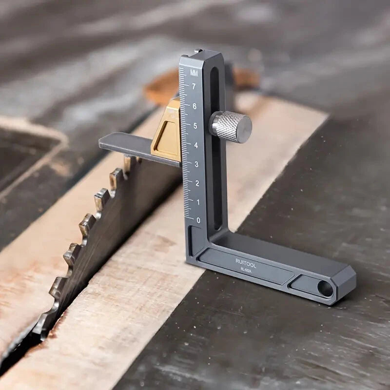 Aluminum Alloy Height Gauge Adjustable Table Saw Depth Measuring Tool Inch Metric Units Premium Woodworking Adjustable Depth Gauges for Carpentry