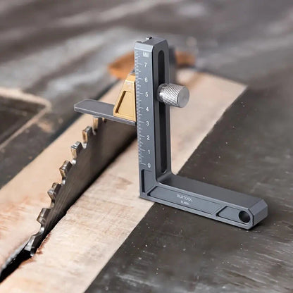 Aluminum Alloy Height Gauge Adjustable Table Saw Depth Measuring Tool Inch Metric Units Premium Woodworking Adjustable Depth Gauges for Carpentry