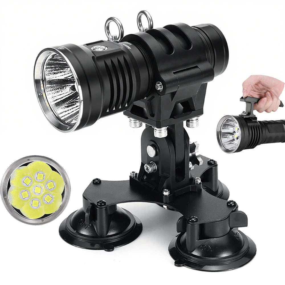 Astrolux MF07 7*SFH55.2 LED 21000LM Powerful Search Monsters Flashlight with 46950 Battery Max 618M Throw Flashlight 15 Days Runtime Type-C USB Rechargeable Powerful LED Torch for Outdoor Adventure Hiking Camping Searching Fishing